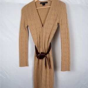 Ralph Lauren Camel Cable Knit Cardigan (DOES NOT COME WITH BELT)